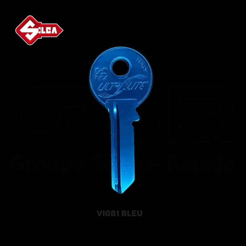 VI081 BLEU — Clé en couleur